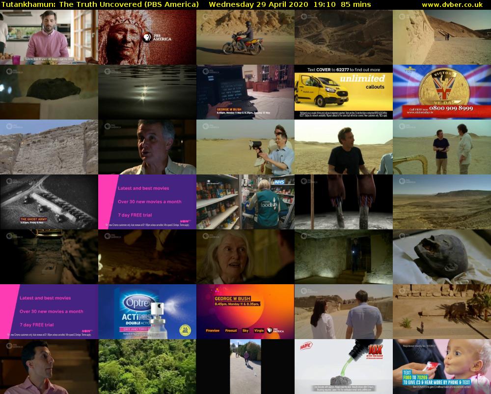 Tutankhamun: The Truth Uncovered (PBS America) Wednesday 29 April 2020 19:10 - 20:35
