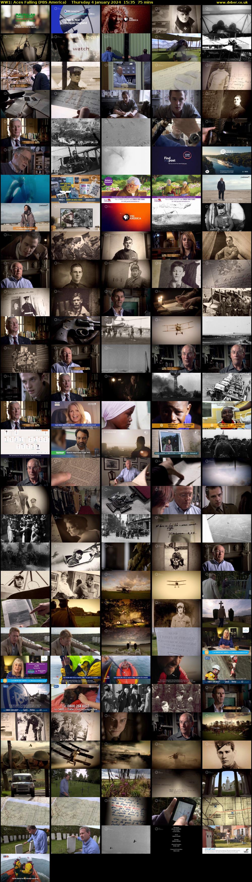 WW1: Aces Falling (PBS America) Thursday 4 January 2024 15:35 - 16:50