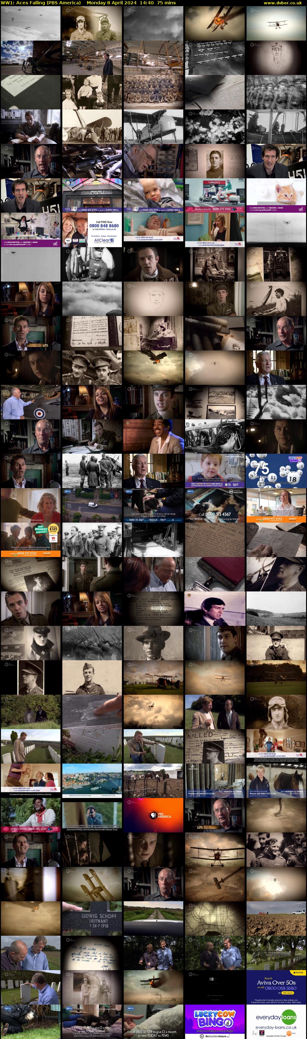 WW1: Aces Falling (PBS America) Monday 8 April 2024 14:40 - 15:55