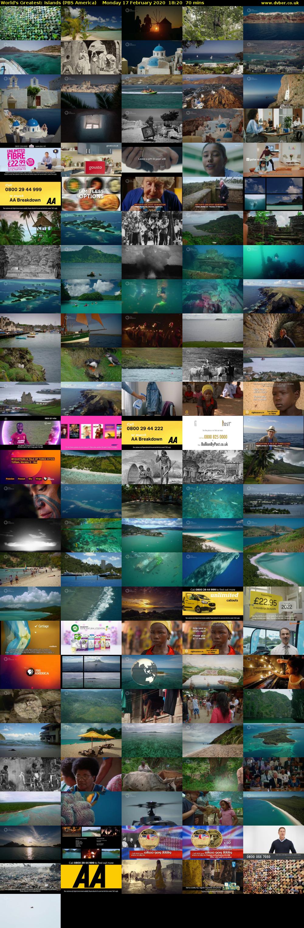 World's Greatest: Islands (PBS America) Monday 17 February 2020 18:20 - 19:30