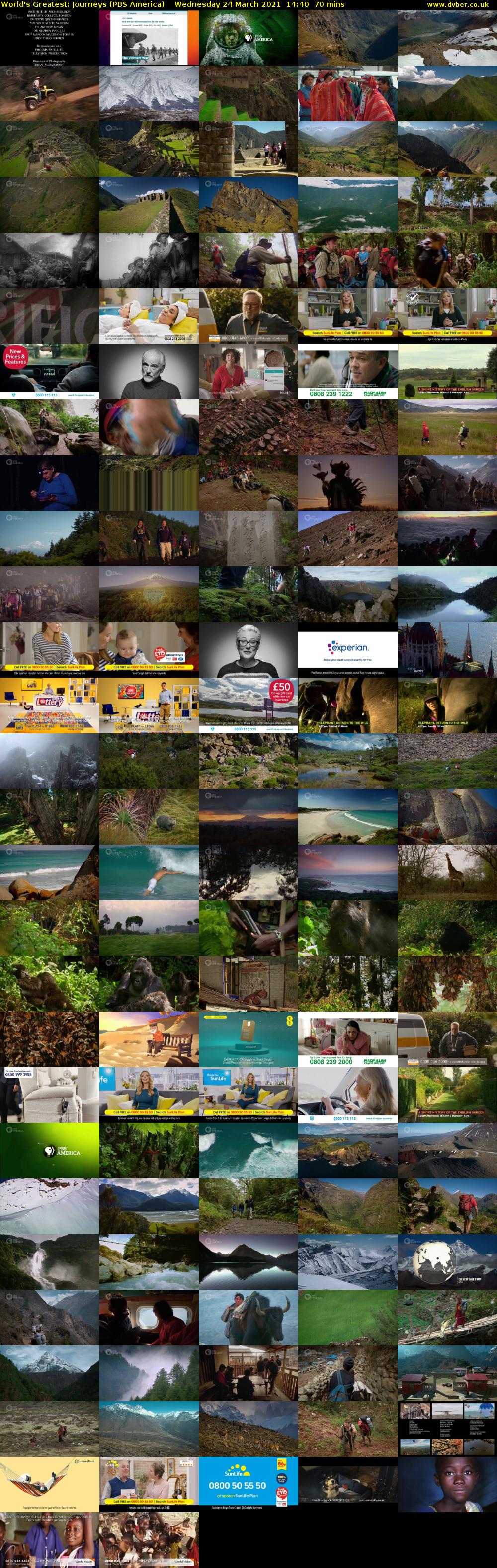 World's Greatest: Journeys (PBS America) Wednesday 24 March 2021 14:40 - 15:50