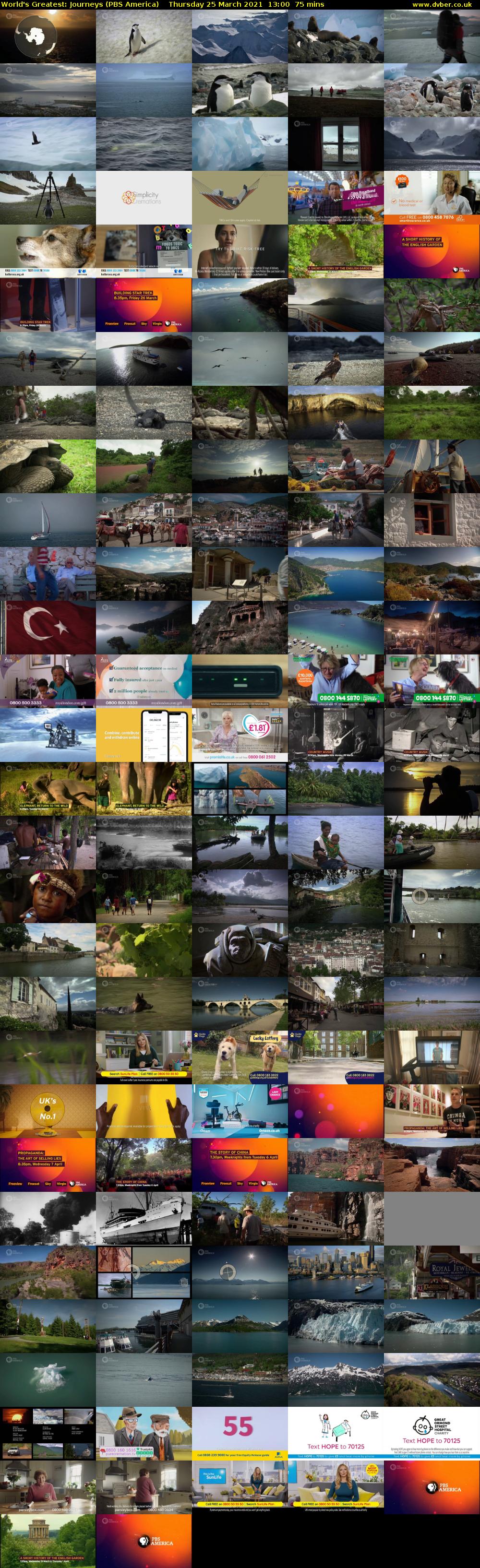 World's Greatest: Journeys (PBS America) Thursday 25 March 2021 13:00 - 14:15