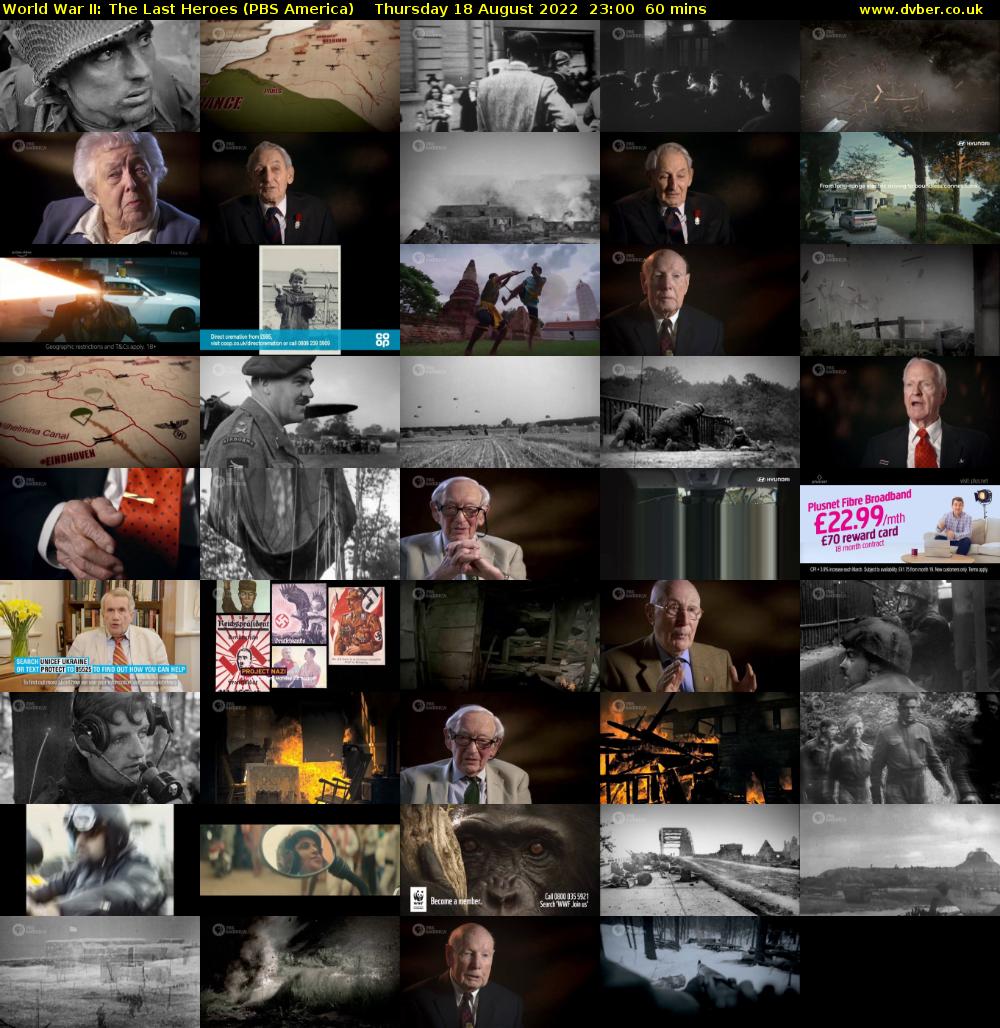 World War II: The Last Heroes (PBS America) Thursday 18 August 2022 23:00 - 00:00