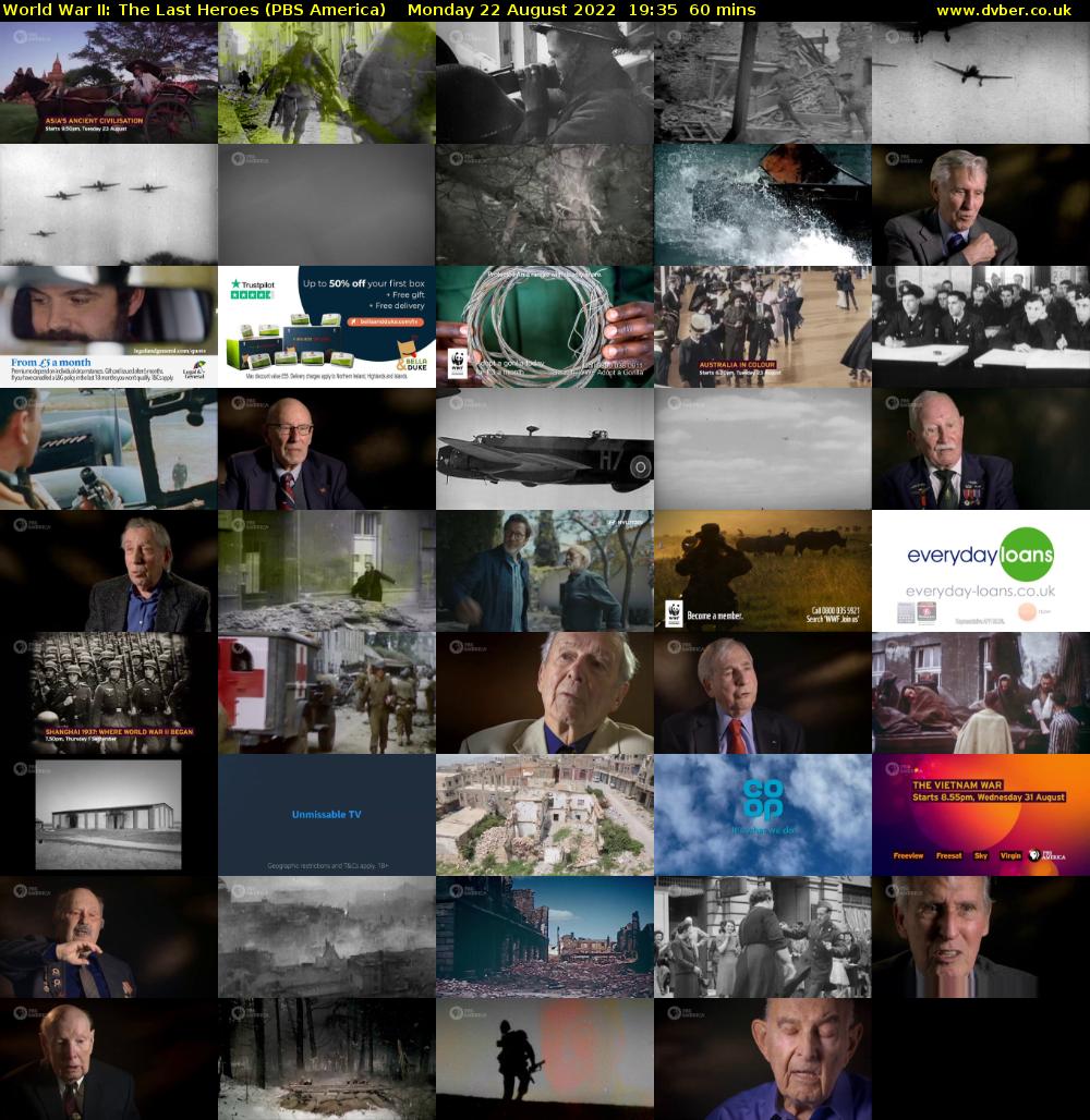 World War II: The Last Heroes (PBS America) Monday 22 August 2022 19:35 - 20:35