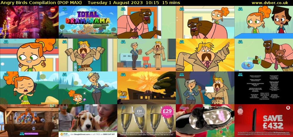 Angry Birds Compilation (POP MAX) Tuesday 1 August 2023 10:15 - 10:30