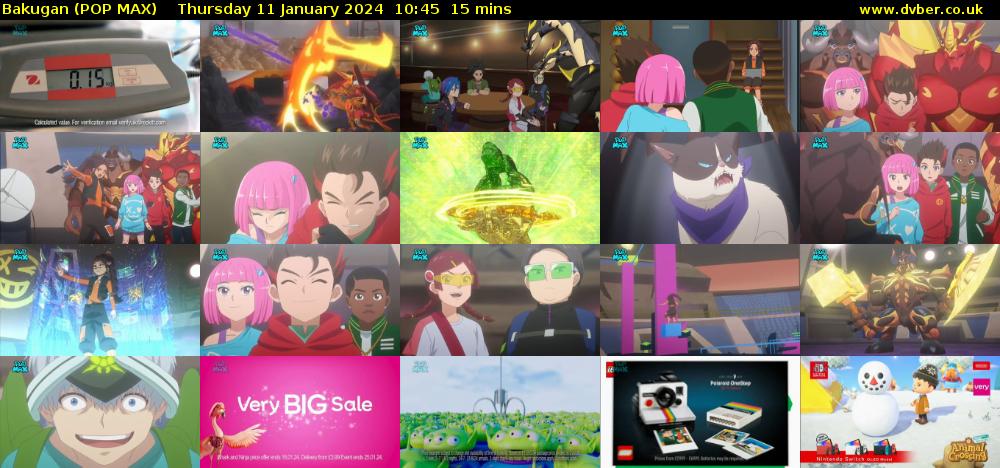 Bakugan (POP MAX) Thursday 11 January 2024 10:45 - 11:00