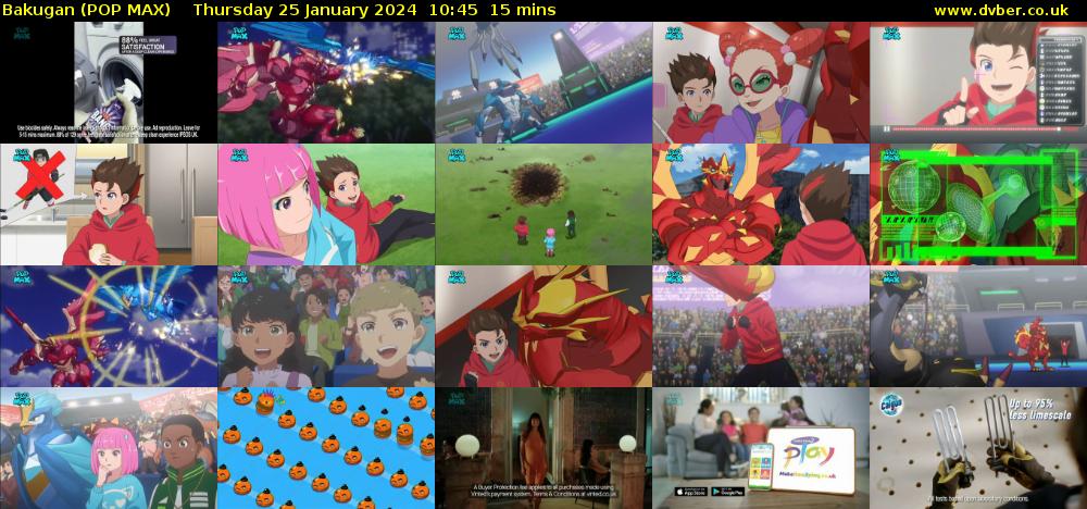Bakugan (POP MAX) Thursday 25 January 2024 10:45 - 11:00