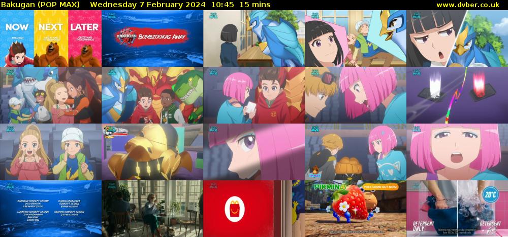 Bakugan (POP MAX) Wednesday 7 February 2024 10:45 - 11:00