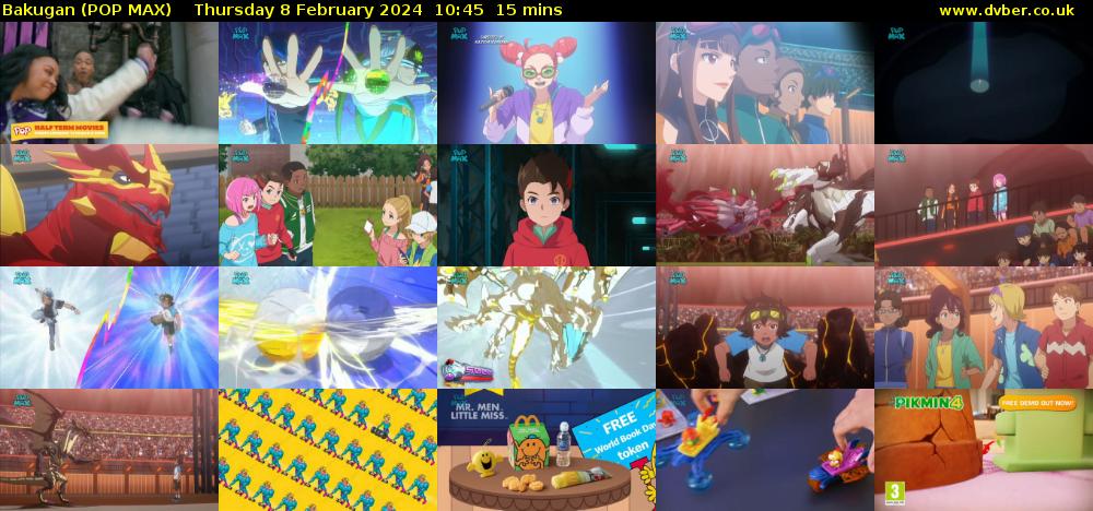 Bakugan (POP MAX) Thursday 8 February 2024 10:45 - 11:00