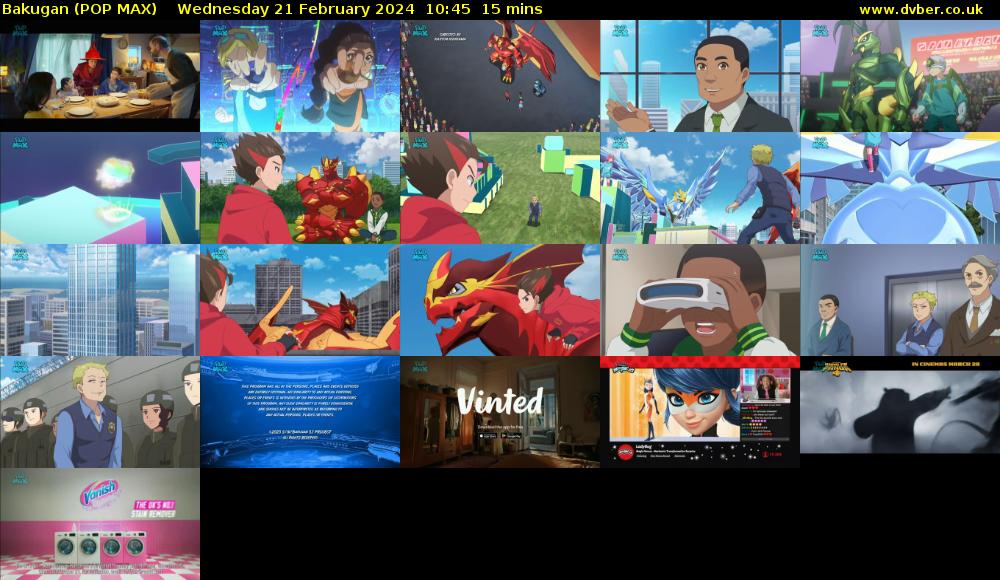 Bakugan (POP MAX) Wednesday 21 February 2024 10:45 - 11:00