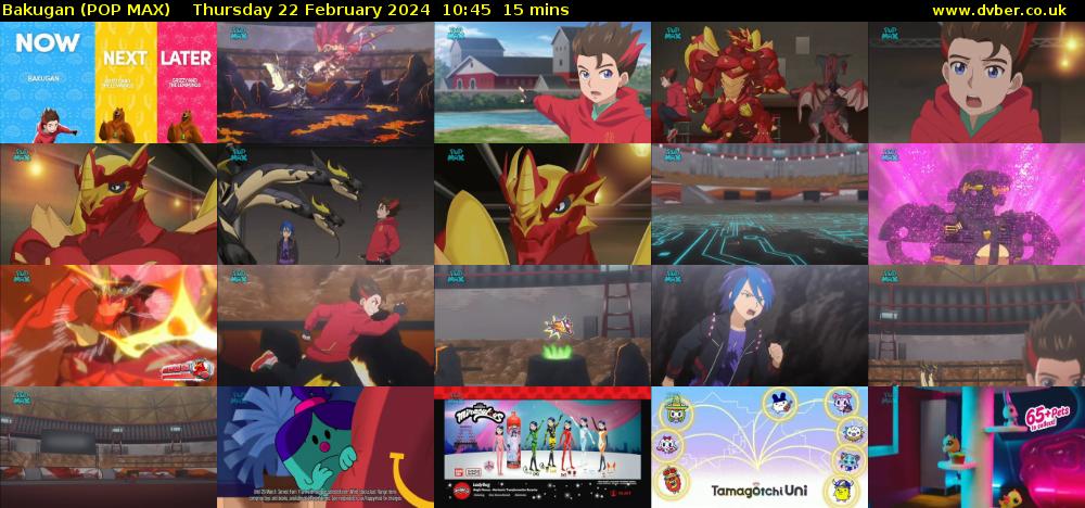 Bakugan (POP MAX) Thursday 22 February 2024 10:45 - 11:00