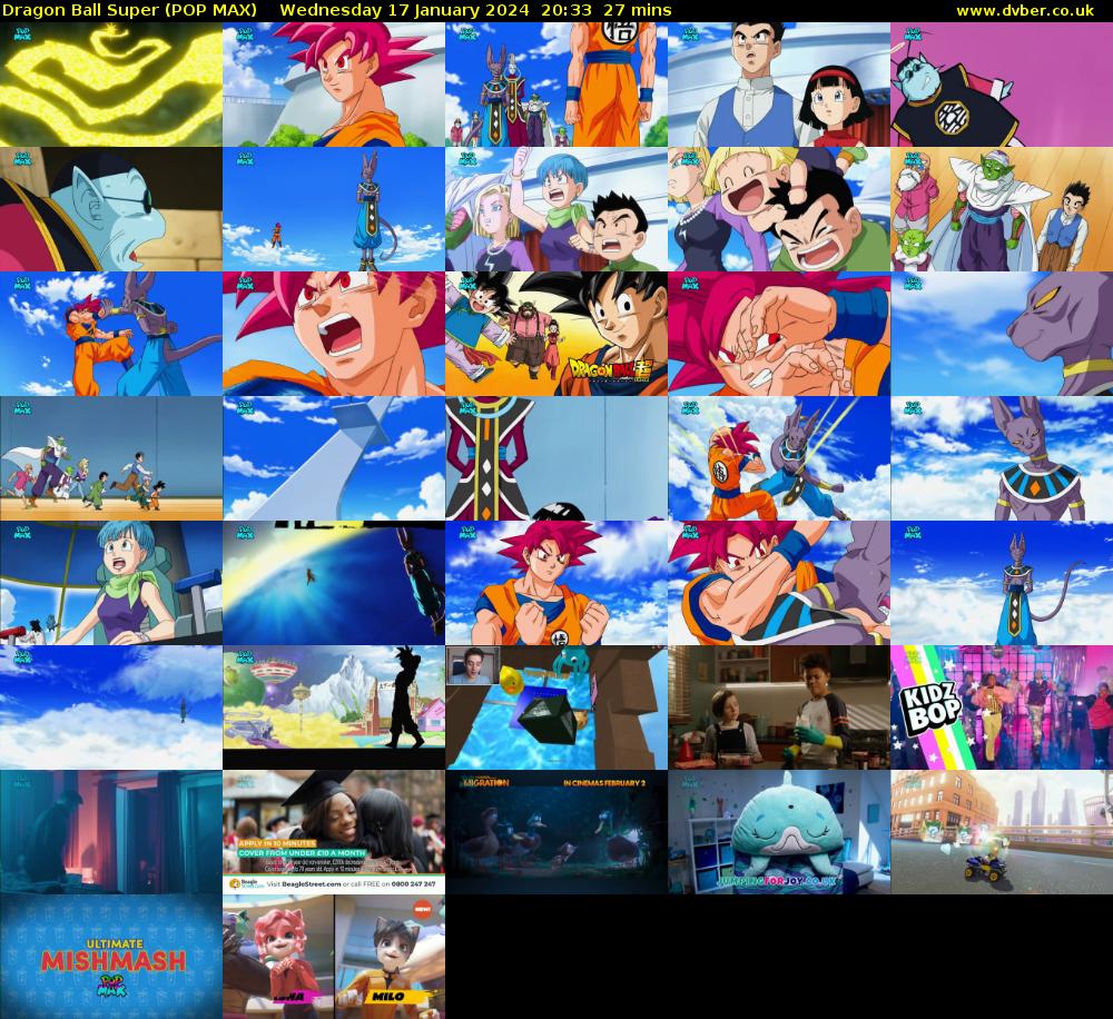 Dragon Ball Super (POP MAX) Wednesday 17 January 2024 20:33 - 21:00