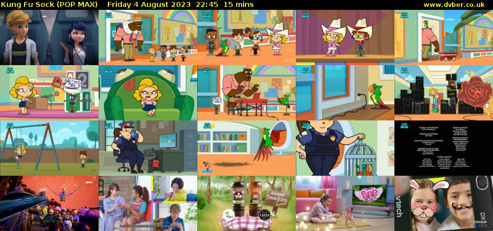 Kung Fu Sock (POP MAX) Friday 4 August 2023 22:45 - 23:00