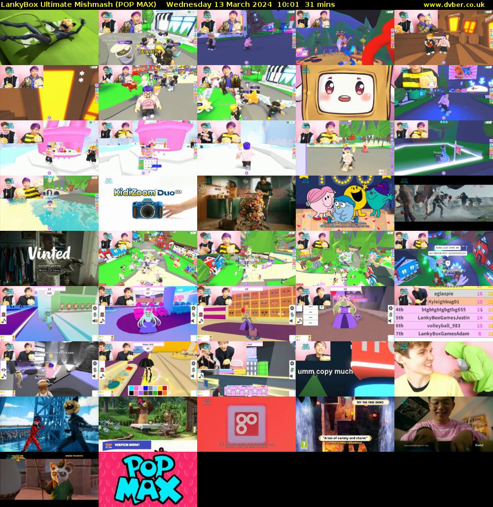 LankyBox Ultimate Mishmash (POP MAX) Wednesday 13 March 2024 10:01 - 10:32
