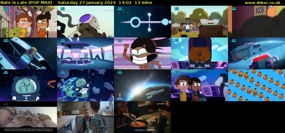 Nate is Late (POP MAX) Saturday 27 January 2024 14:02 - 14:15