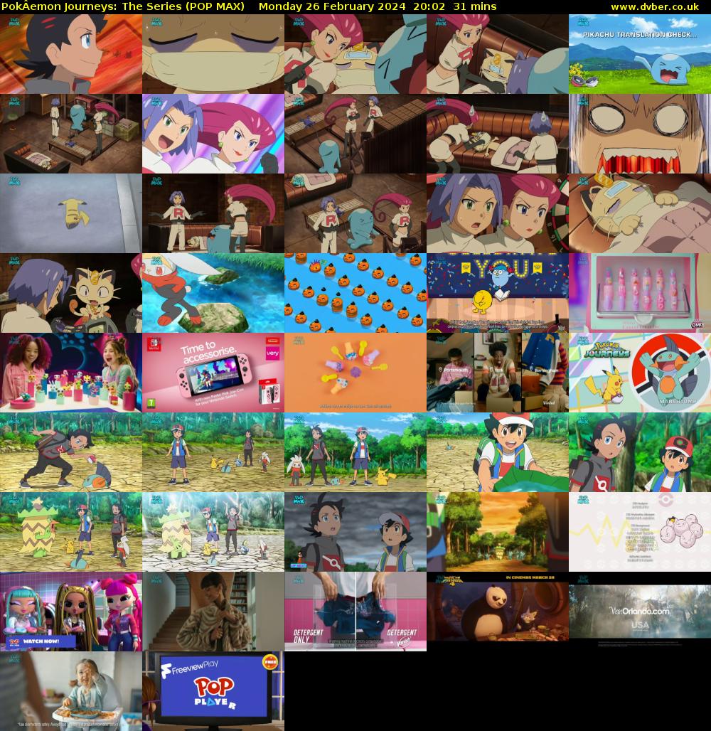 PokÂemon Journeys: The Series (POP MAX) Monday 26 February 2024 20:02 - 20:33