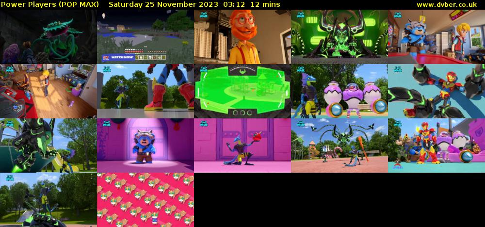 Power Players (POP MAX) Saturday 25 November 2023 03:12 - 03:24