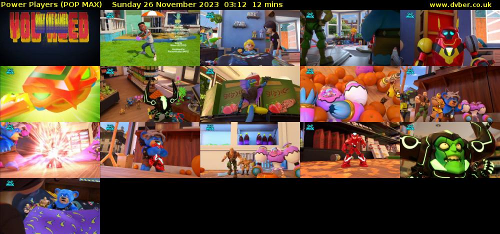 Power Players (POP MAX) Sunday 26 November 2023 03:12 - 03:24