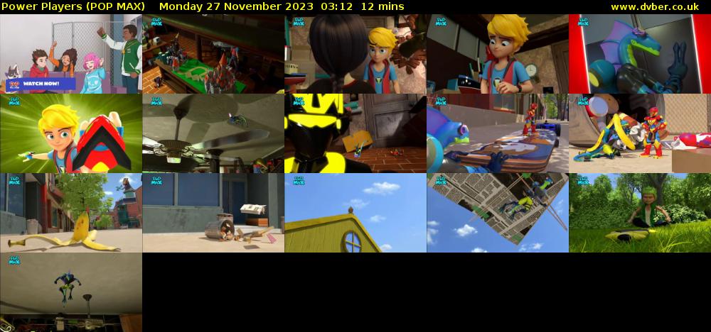 Power Players (POP MAX) Monday 27 November 2023 03:12 - 03:24