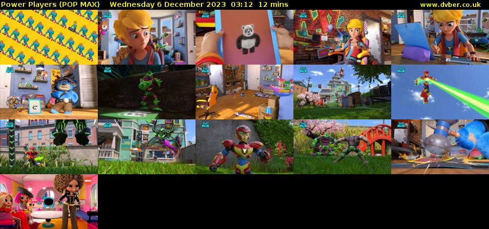 Power Players (POP MAX) Wednesday 6 December 2023 03:12 - 03:24