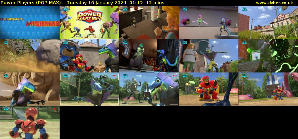 Power Players (POP MAX) Tuesday 16 January 2024 01:12 - 01:24