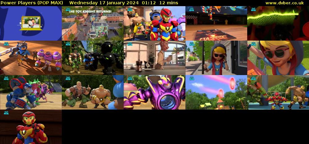 Power Players (POP MAX) Wednesday 17 January 2024 01:12 - 01:24