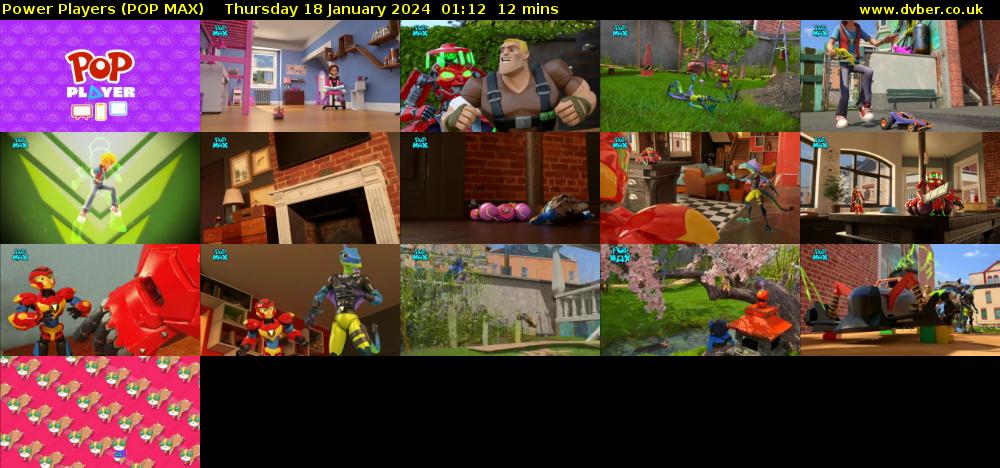 Power Players (POP MAX) Thursday 18 January 2024 01:12 - 01:24