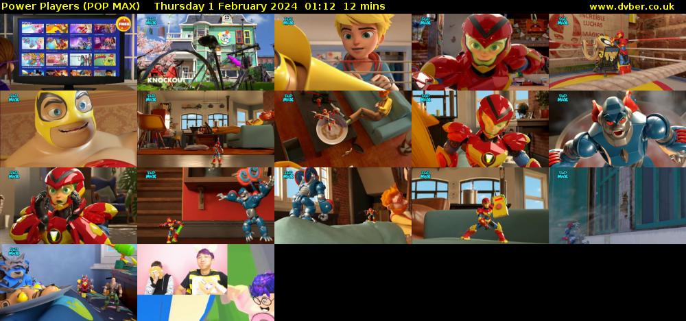 Power Players (POP MAX) Thursday 1 February 2024 01:12 - 01:24