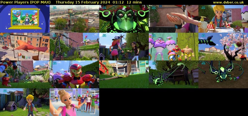 Power Players (POP MAX) Thursday 15 February 2024 01:12 - 01:24