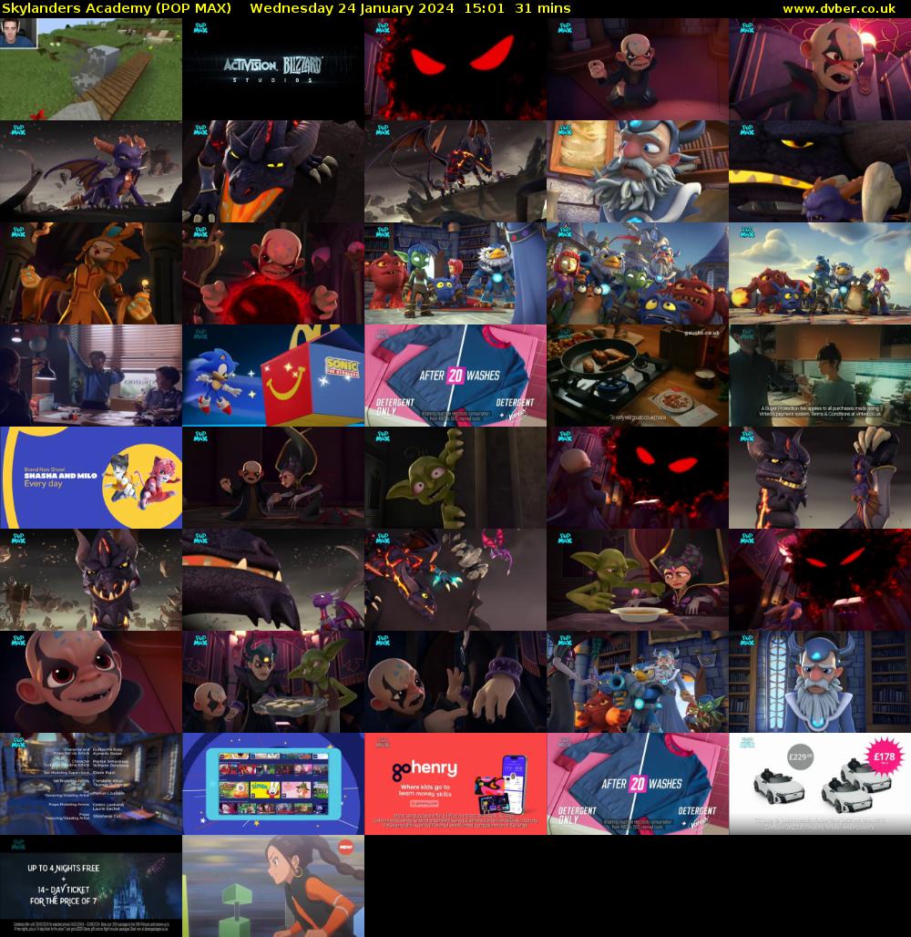 Skylanders Academy (POP MAX) Wednesday 24 January 2024 15:01 - 15:32
