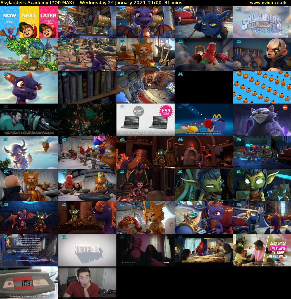 Skylanders Academy (POP MAX) Wednesday 24 January 2024 21:00 - 21:31