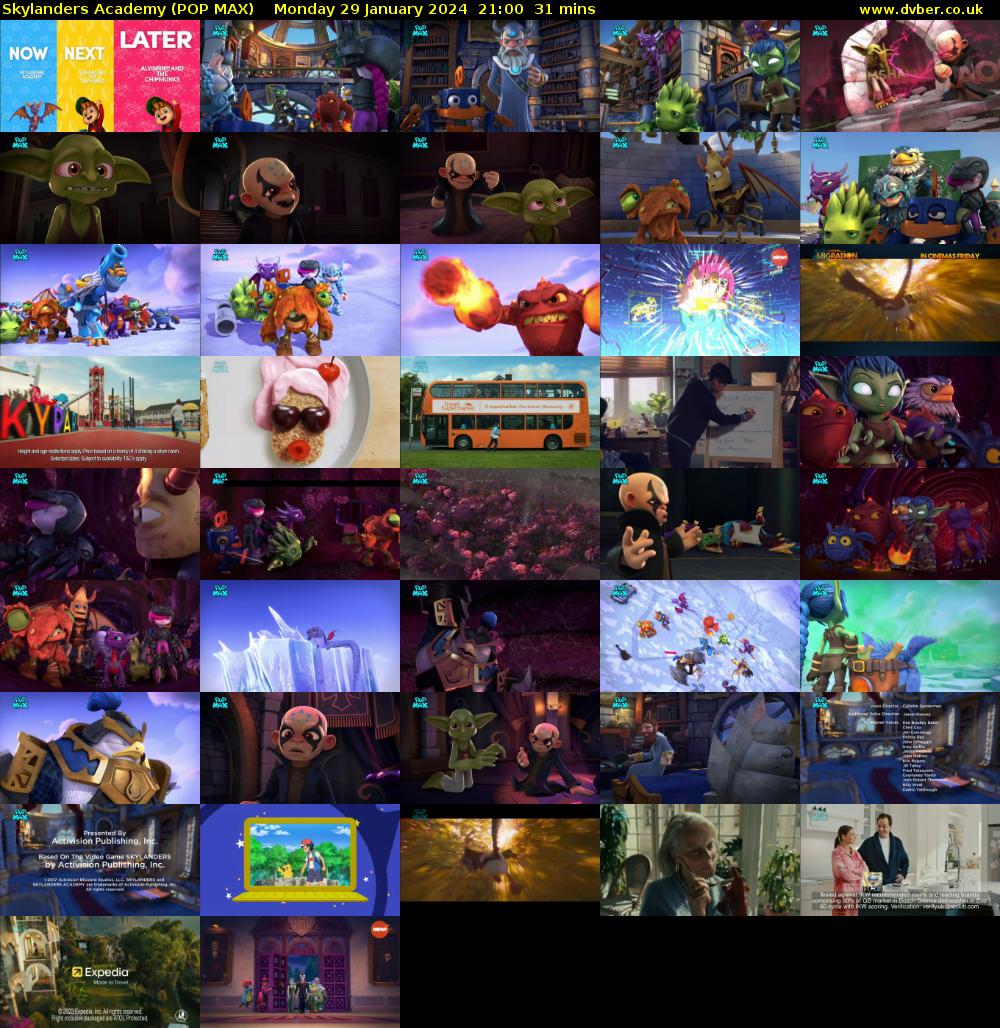 Skylanders Academy (POP MAX) Monday 29 January 2024 21:00 - 21:31