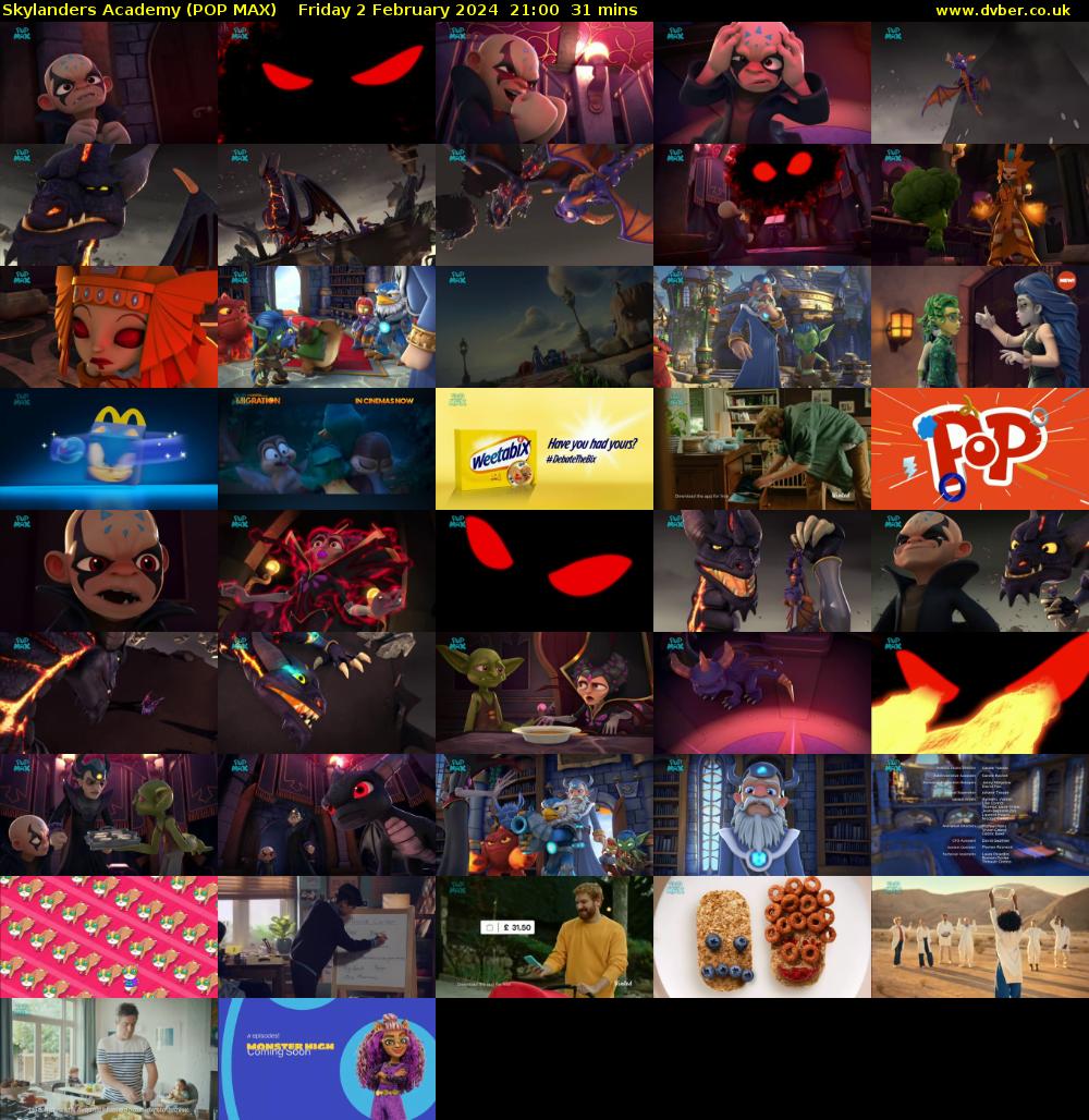 Skylanders Academy (POP MAX) Friday 2 February 2024 21:00 - 21:31