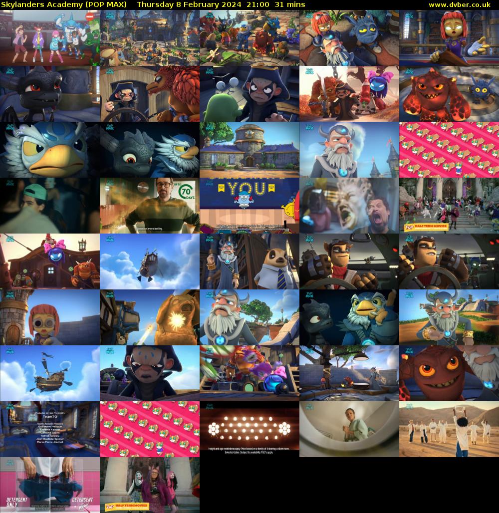 Skylanders Academy (POP MAX) Thursday 8 February 2024 21:00 - 21:31