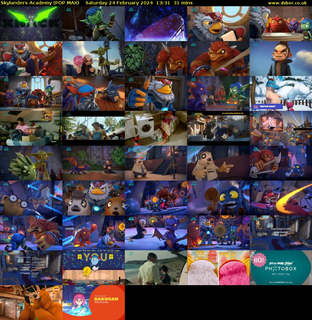 Skylanders Academy (POP MAX) Saturday 24 February 2024 13:31 - 14:02