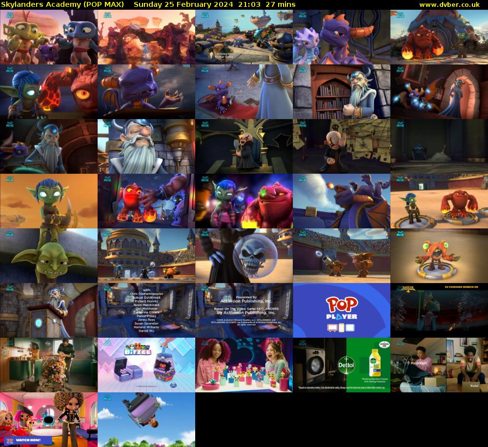 Skylanders Academy (POP MAX) Sunday 25 February 2024 21:03 - 21:30