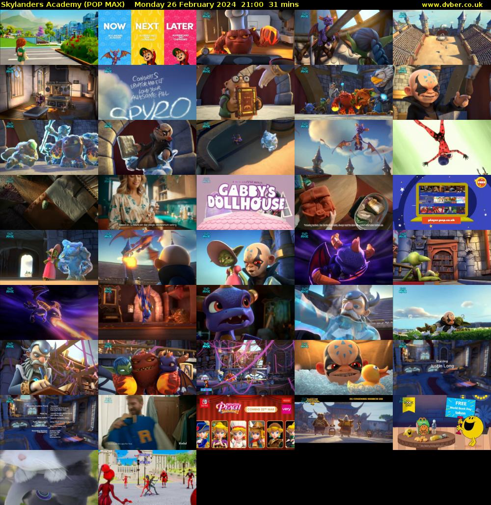 Skylanders Academy (POP MAX) Monday 26 February 2024 21:00 - 21:31
