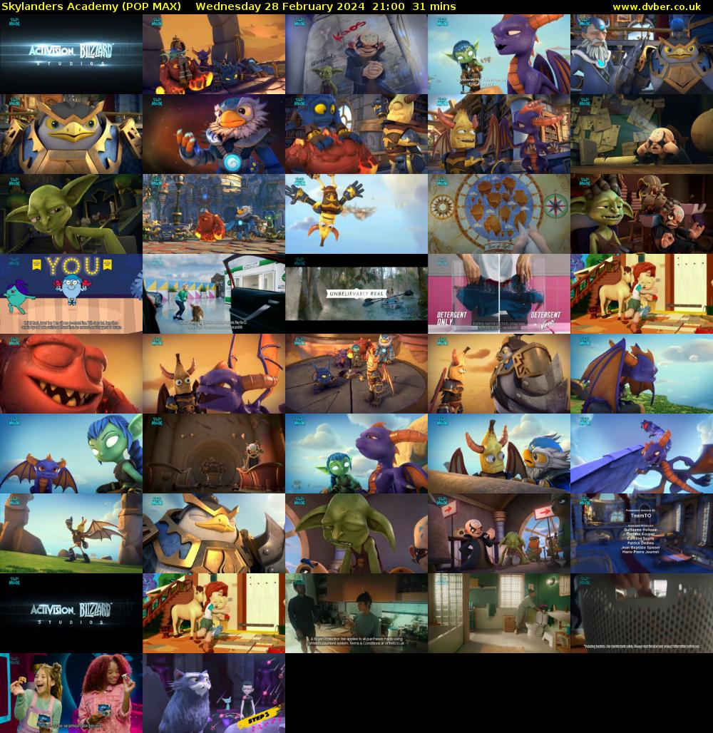 Skylanders Academy (POP MAX) Wednesday 28 February 2024 21:00 - 21:31