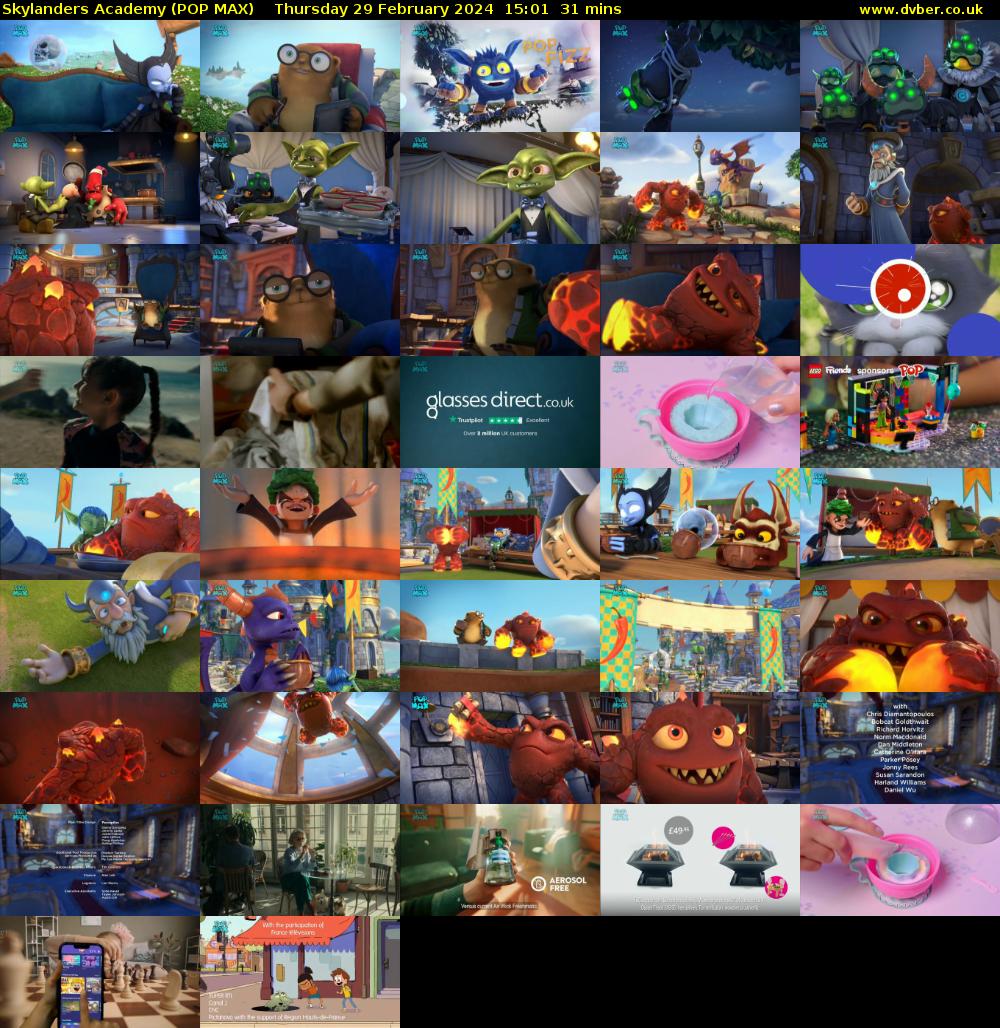 Skylanders Academy (POP MAX) Thursday 29 February 2024 15:01 - 15:32