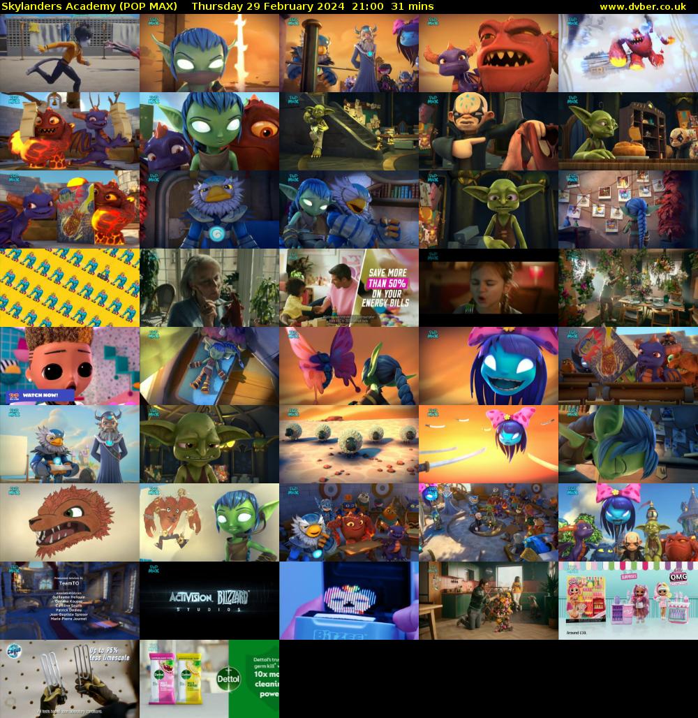 Skylanders Academy (POP MAX) Thursday 29 February 2024 21:00 - 21:31