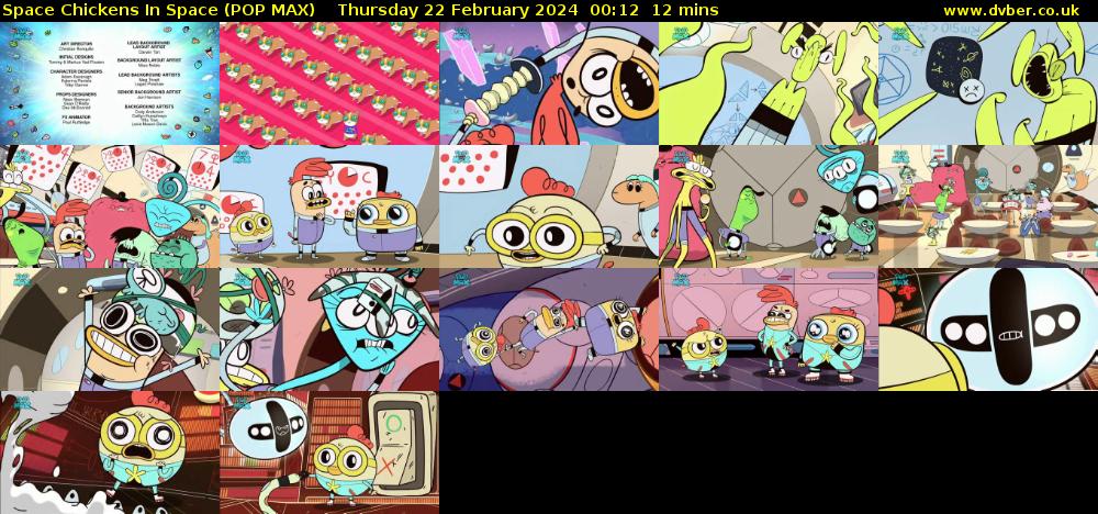 Space Chickens In Space (POP MAX) Thursday 22 February 2024 00:12 - 00:24
