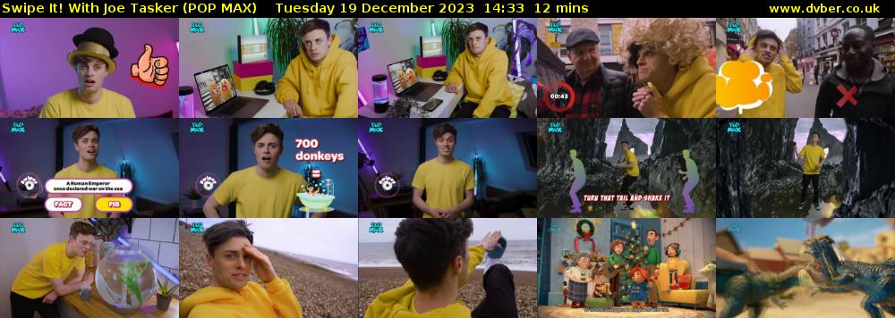 Swipe It! With Joe Tasker (POP MAX) Tuesday 19 December 2023 14:33 - 14:45
