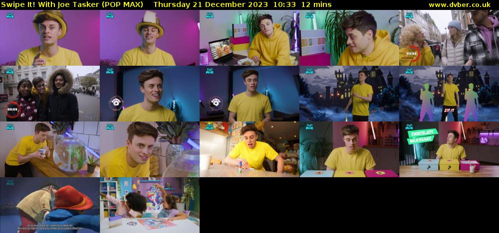 Swipe It! With Joe Tasker (POP MAX) Thursday 21 December 2023 10:33 - 10:45