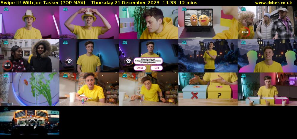 Swipe It! With Joe Tasker (POP MAX) Thursday 21 December 2023 14:33 - 14:45