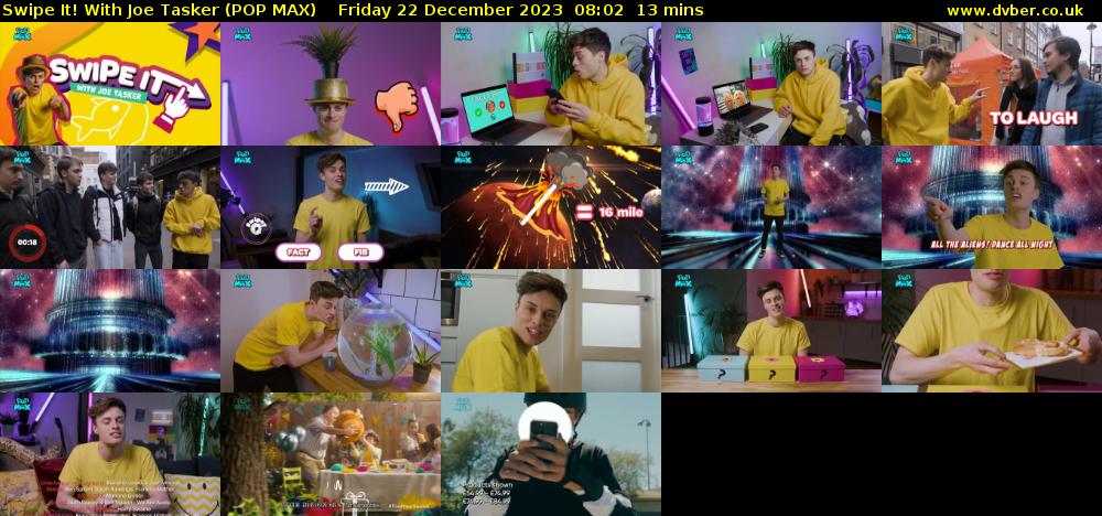 Swipe It! With Joe Tasker (POP MAX) Friday 22 December 2023 08:02 - 08:15