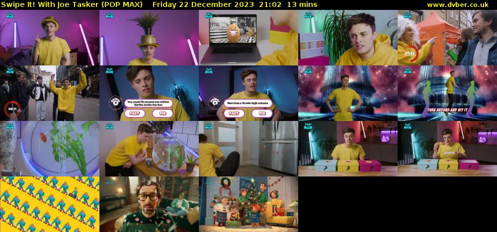Swipe It! With Joe Tasker (POP MAX) Friday 22 December 2023 21:02 - 21:15