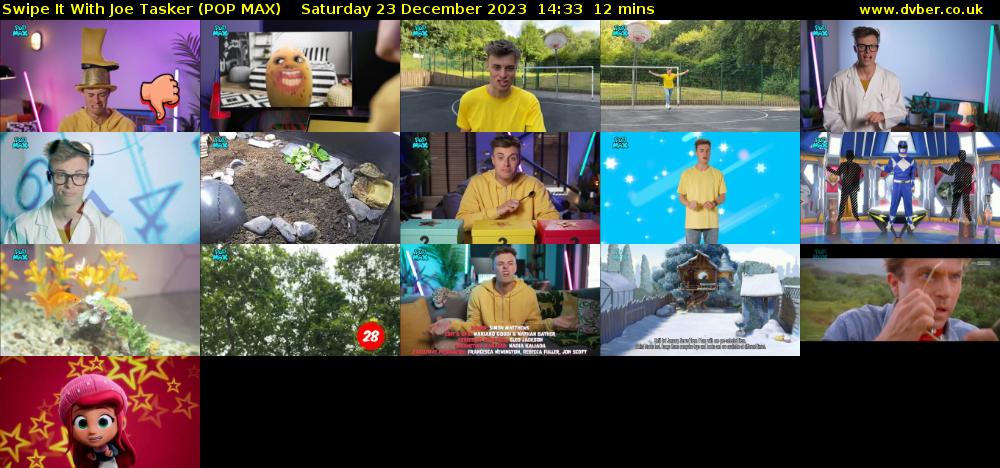 Swipe It With Joe Tasker (POP MAX) Saturday 23 December 2023 14:33 - 14:45