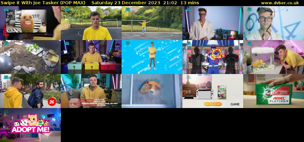 Swipe It With Joe Tasker (POP MAX) Saturday 23 December 2023 21:02 - 21:15