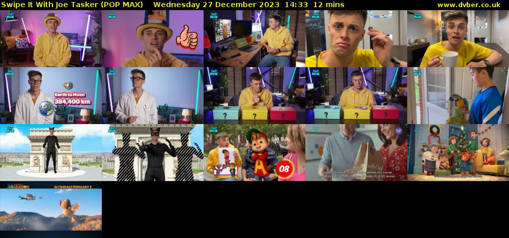 Swipe It With Joe Tasker (POP MAX) Wednesday 27 December 2023 14:33 - 14:45