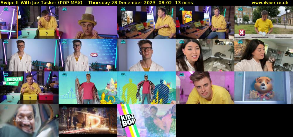 Swipe It With Joe Tasker (POP MAX) Thursday 28 December 2023 08:02 - 08:15